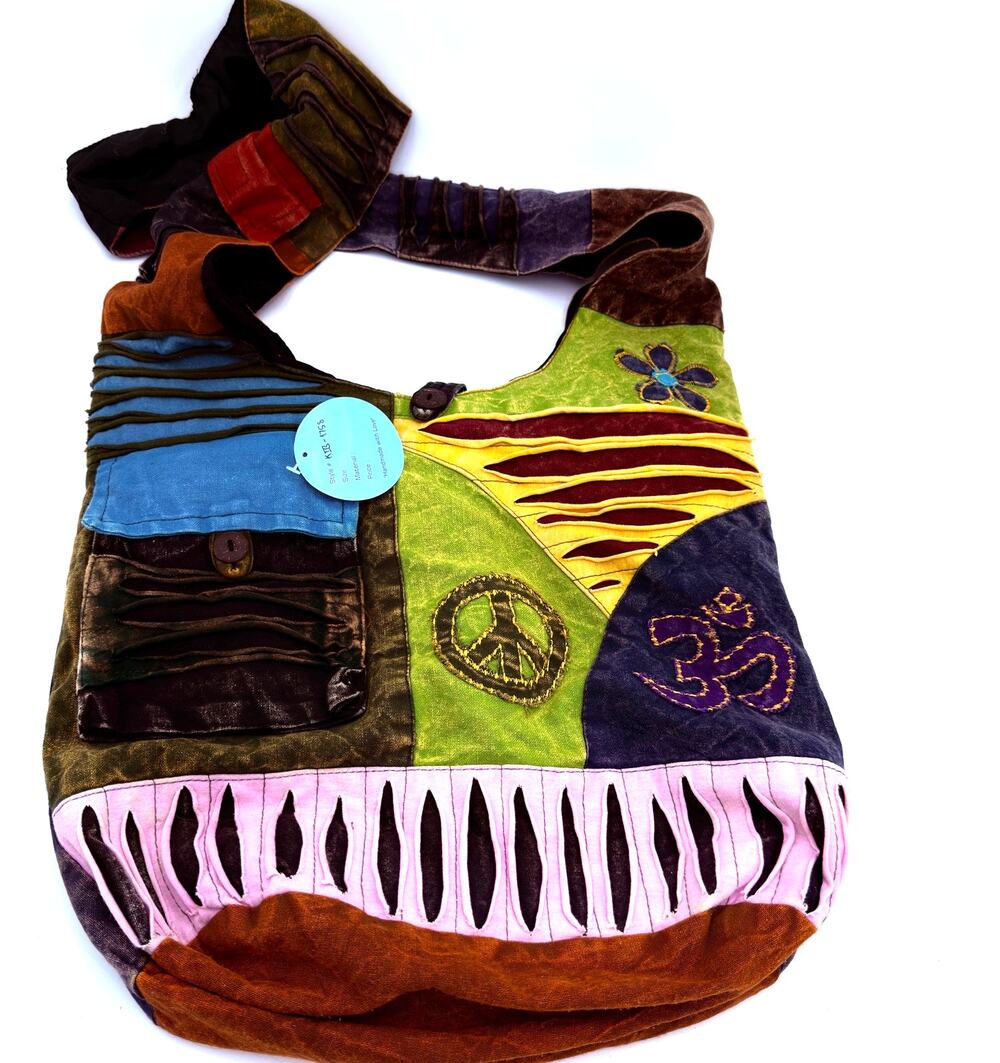 Kala Imports Patchwork Shoulder Bag Boho Hippie Festival Purse Peace NWT